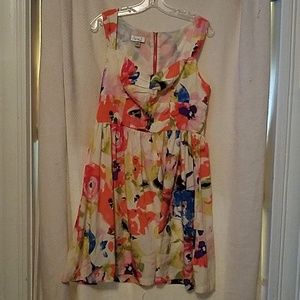 Large floral print spring and summer dress